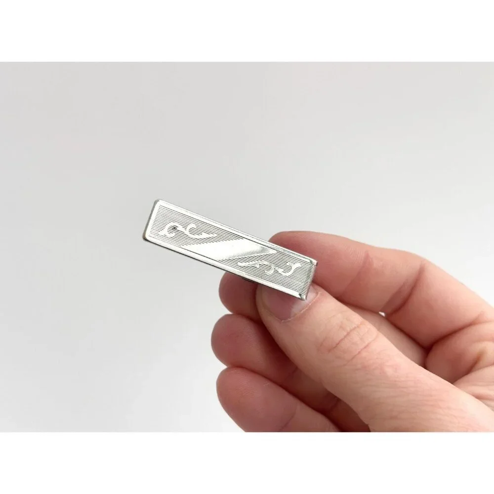 Southwest Style Textured Vine Silver Toned Vintage Men's Tie Bar | Tie Clip